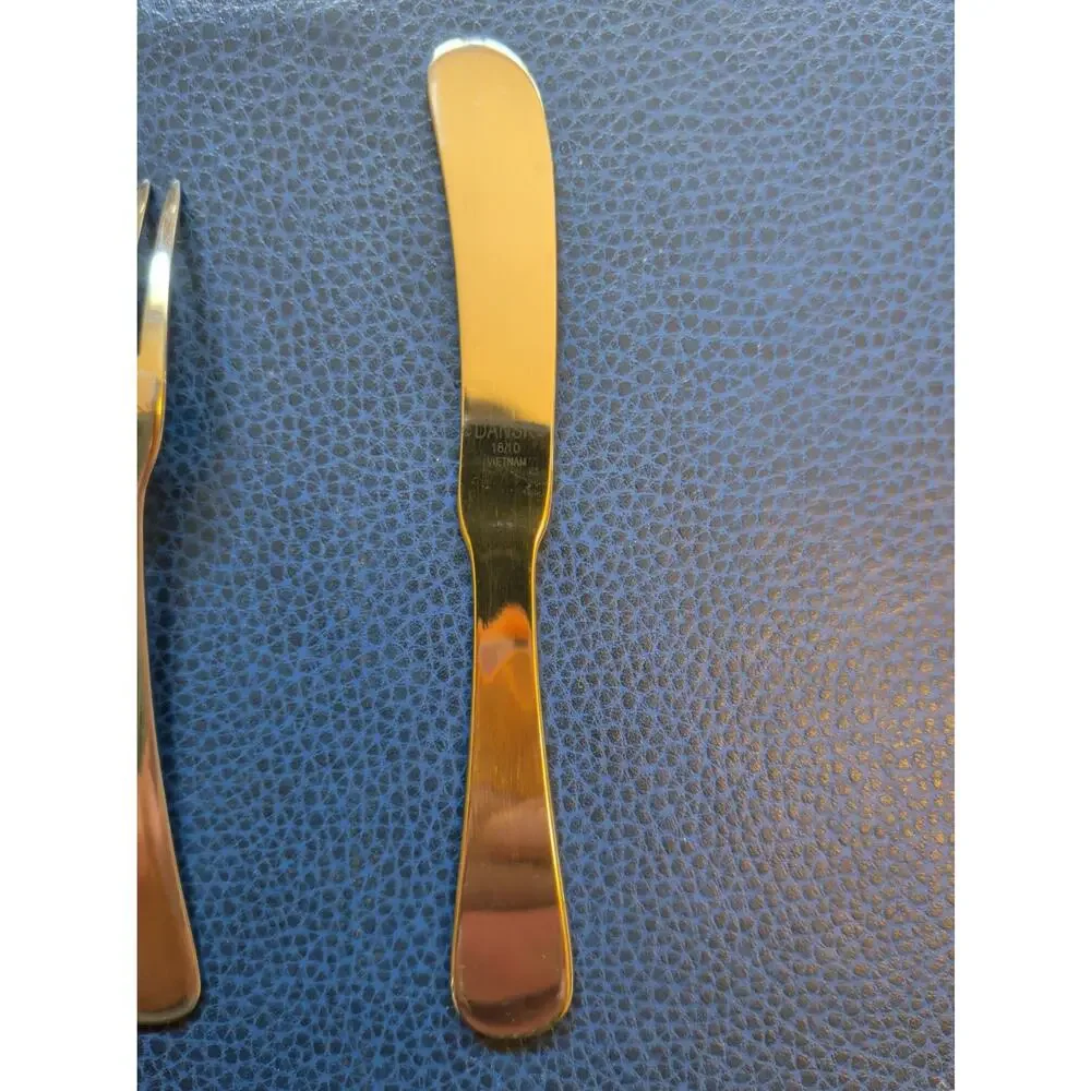 Dansk Torun 18/10 Stainless Steel Cocktail Forks Butter Spreader Set Lot of 4